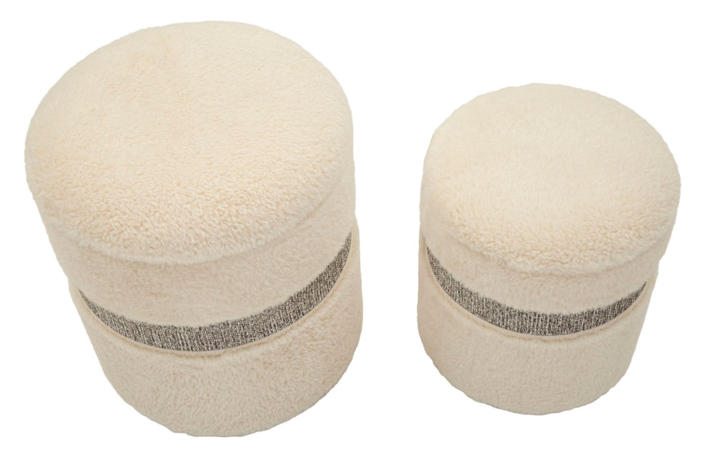 Opbergpufs Saint-Moritz Crème Set 2 Stuks