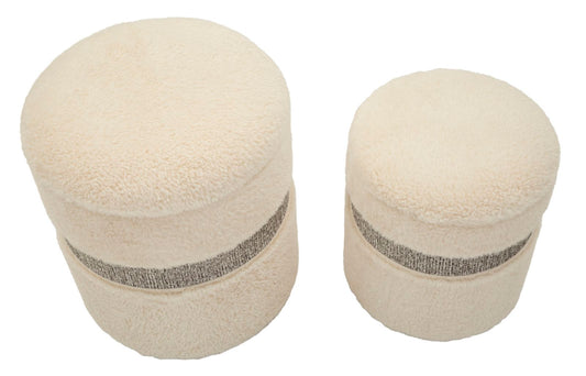 Opbergpufs Saint-Moritz Crème Set 2 Stuks