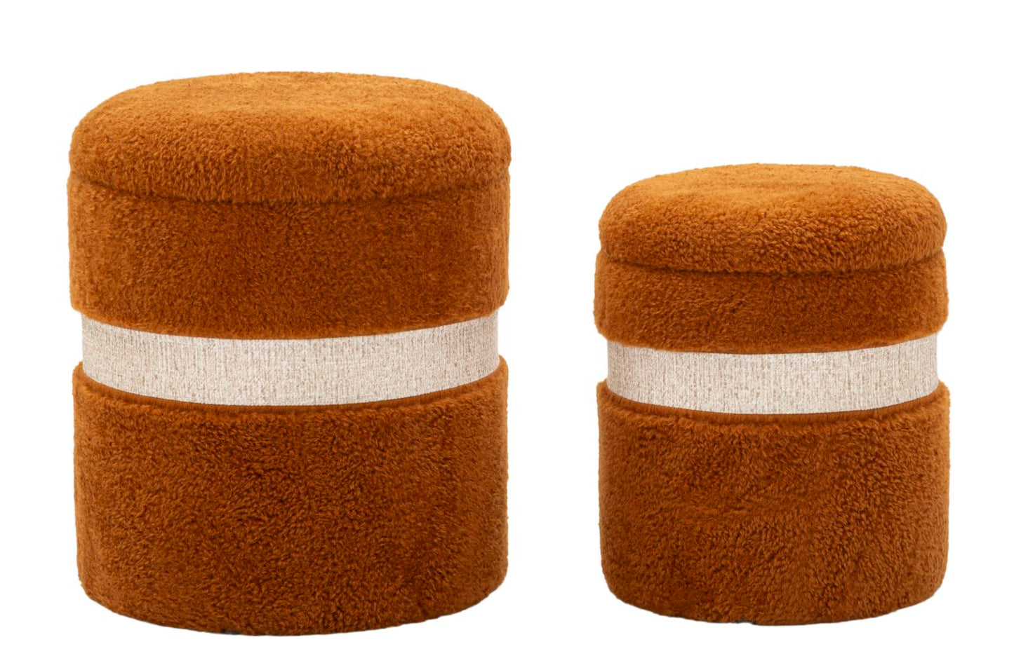 Opbergpoef Saint-Moritz Bruin Set 2 Stuks
