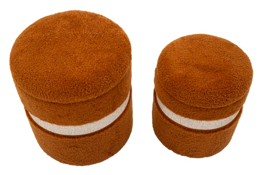 Opbergpoef Saint-Moritz Bruin Set 2 Stuks