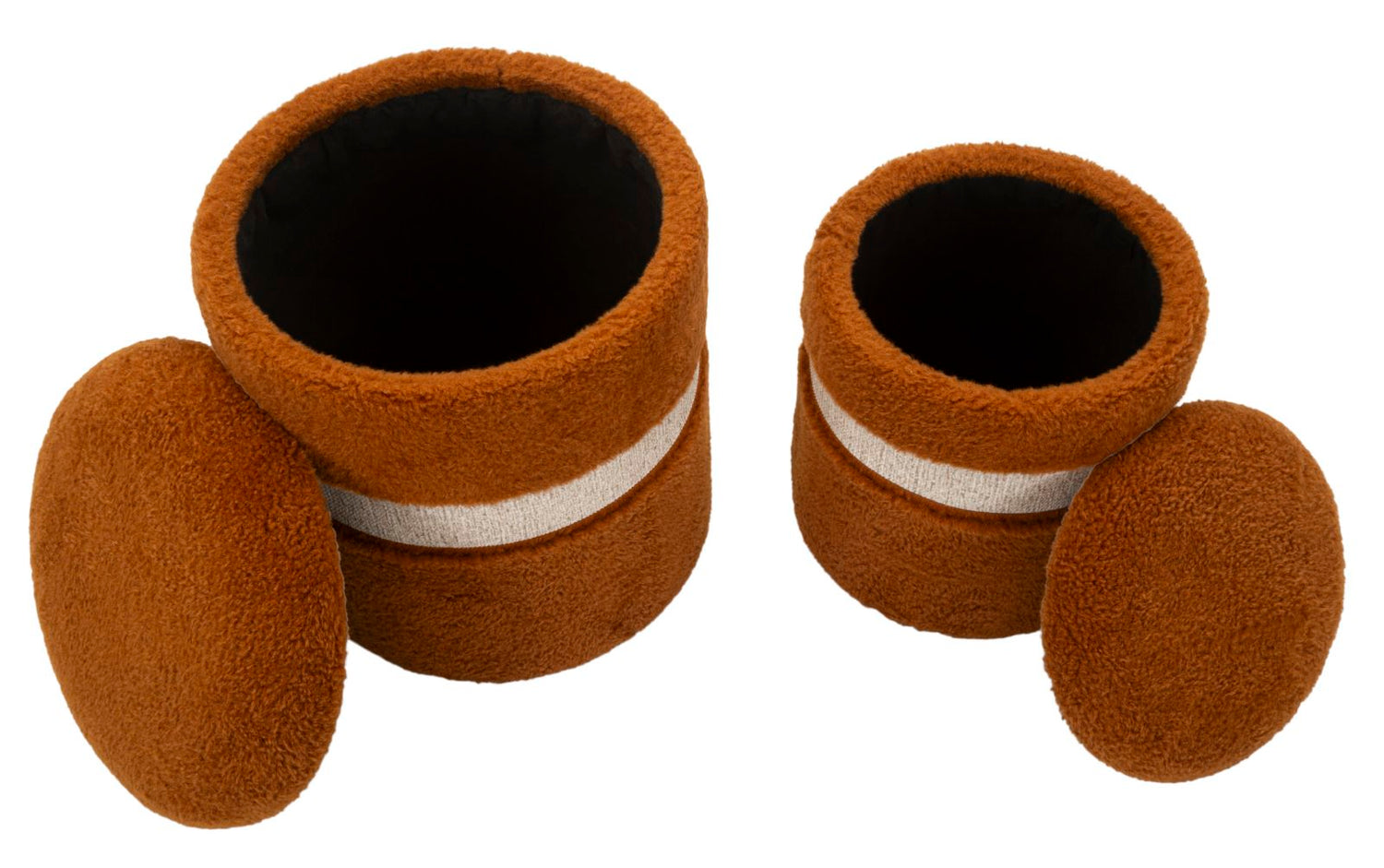Opbergpoef Saint-Moritz Bruin Set 2 Stuks