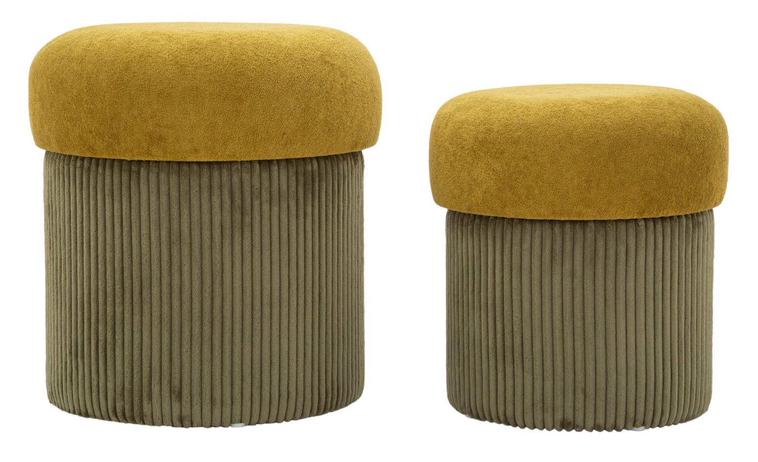 Opbergpuf Aspen Groen Set 2 Stuks