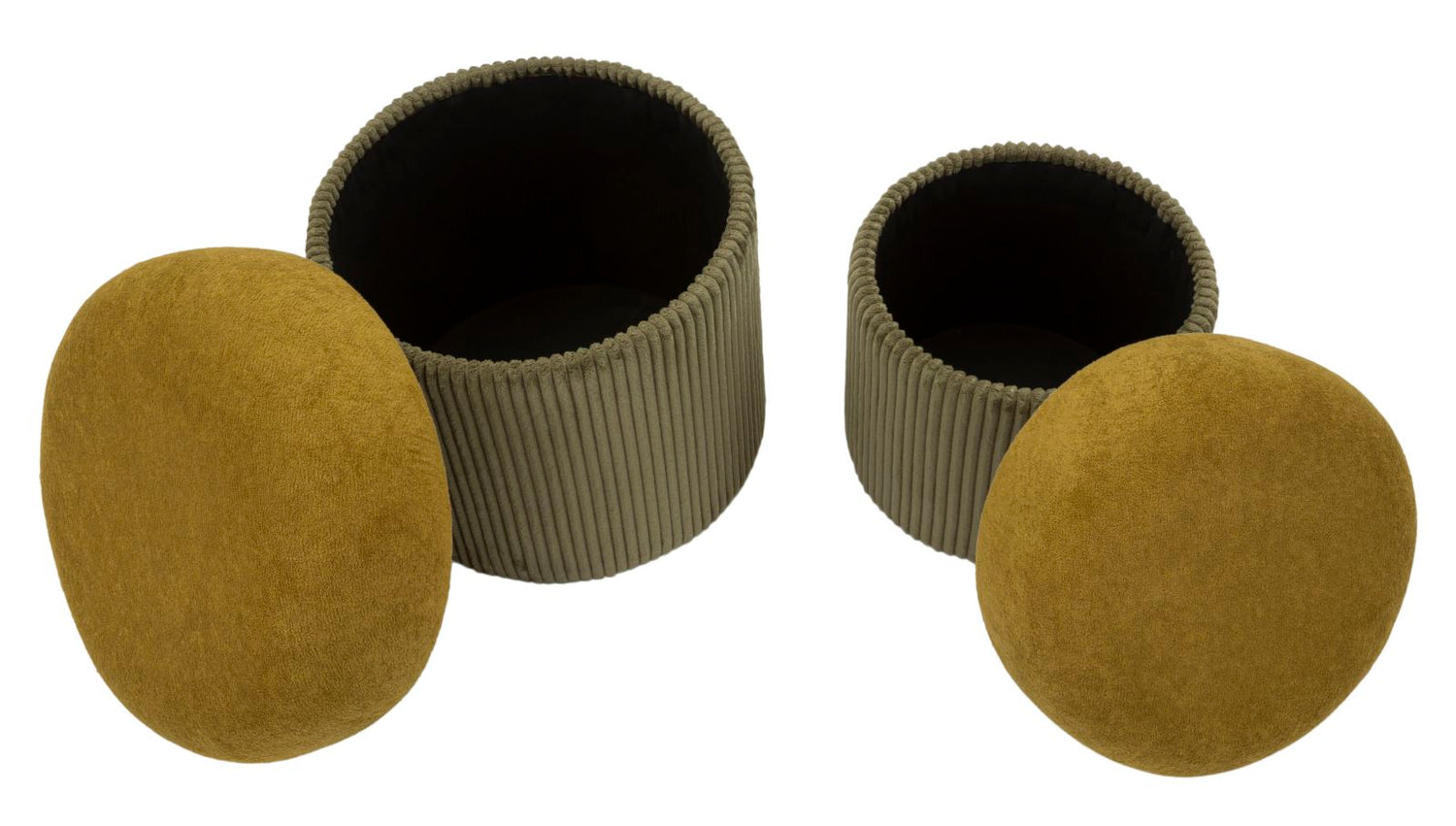 Opbergpuf Aspen Groen Set 2 Stuks