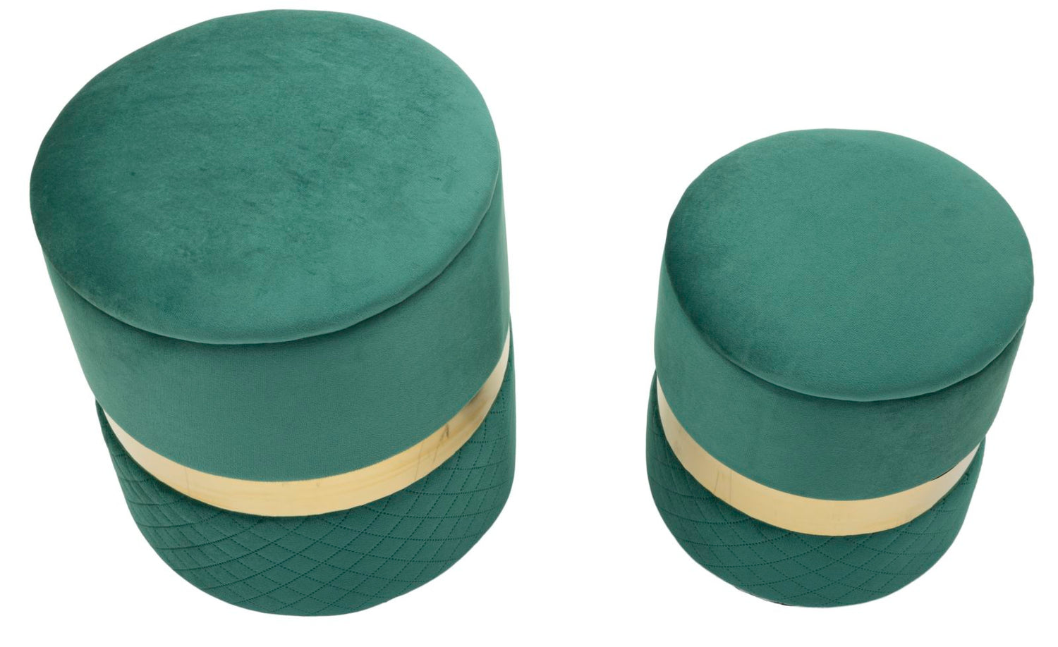 Opbergpuff Sheffield Groen Set 2 Stuks
