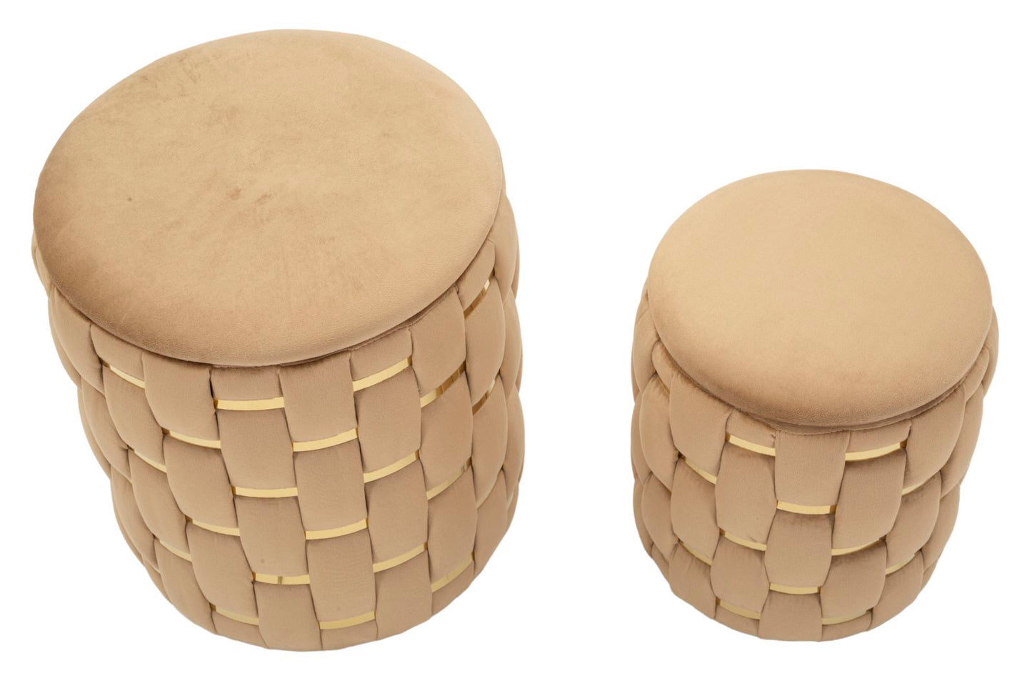 Opbergpuf Shanty Goud Set 2 Stuks