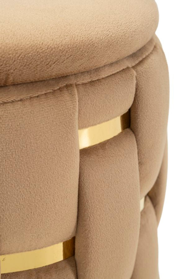Opbergpuf Shanty Goud Set 2 Stuks