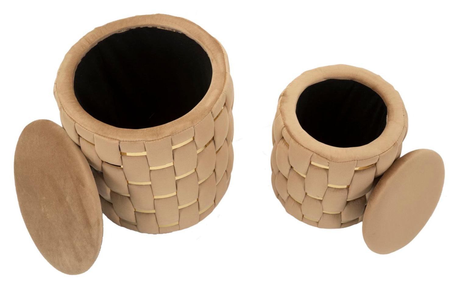 Opbergpuf Shanty Goud Set 2 Stuks