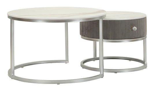Grijze Salontafels Set 2 Stuks