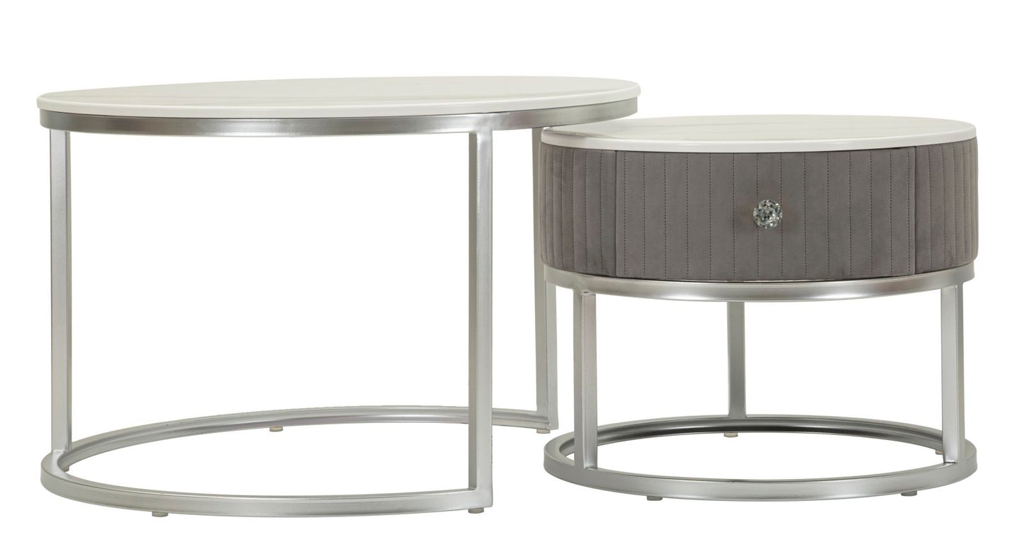 Grijze Salontafels Set 2 Stuks