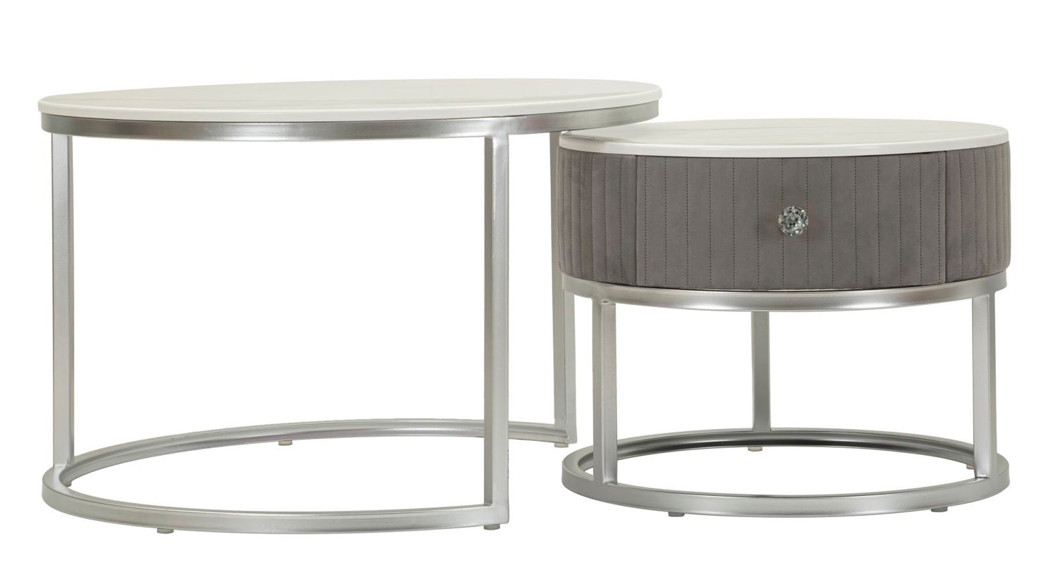 Grijze Salontafels Set 2 Stuks