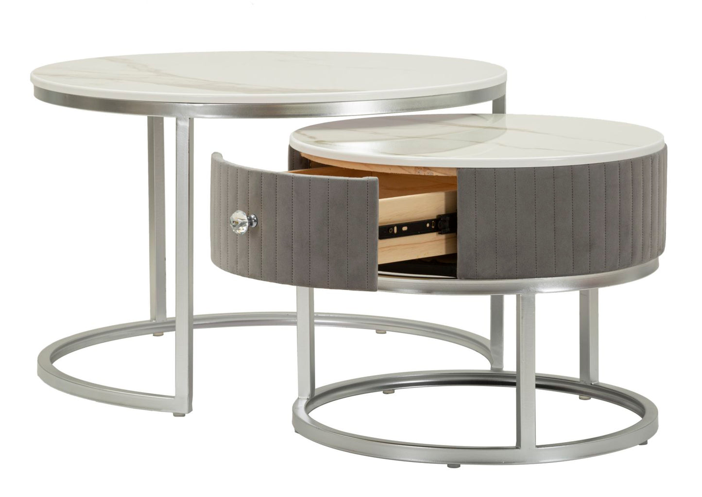 Grijze Salontafels Set 2 Stuks