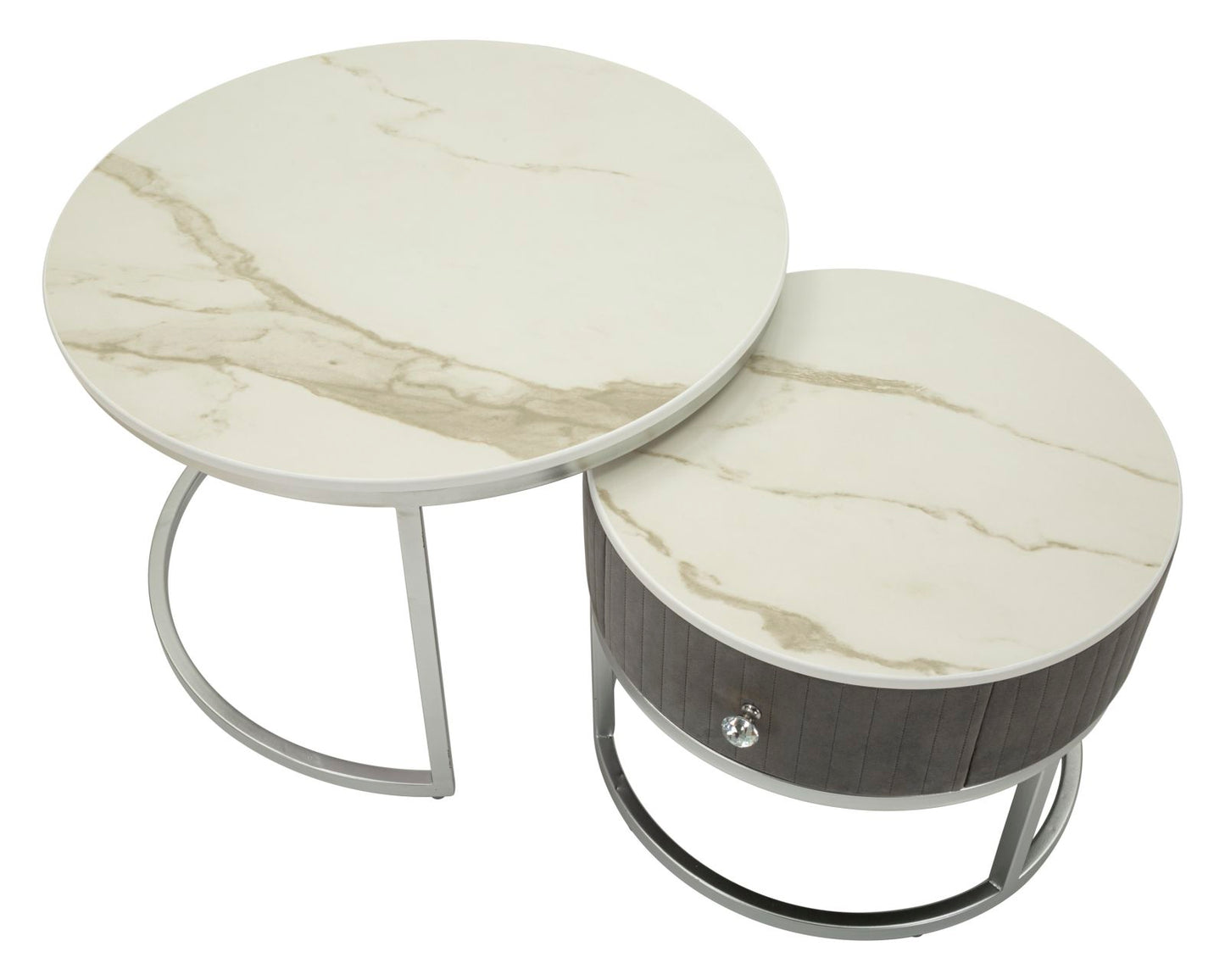 Grijze Salontafels Set 2 Stuks