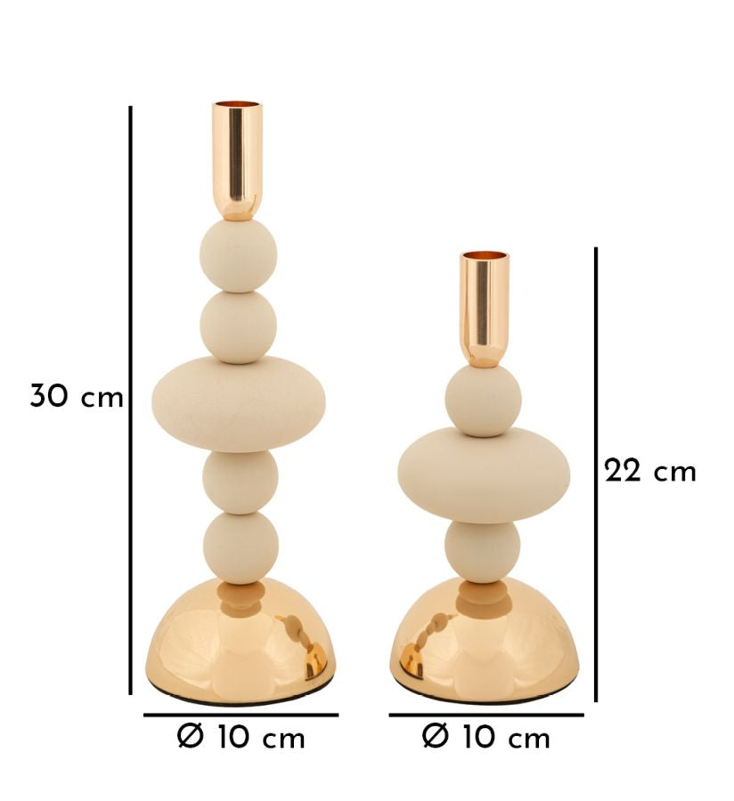 Kandelaar Galaxy Cream Set 2 Stuks
