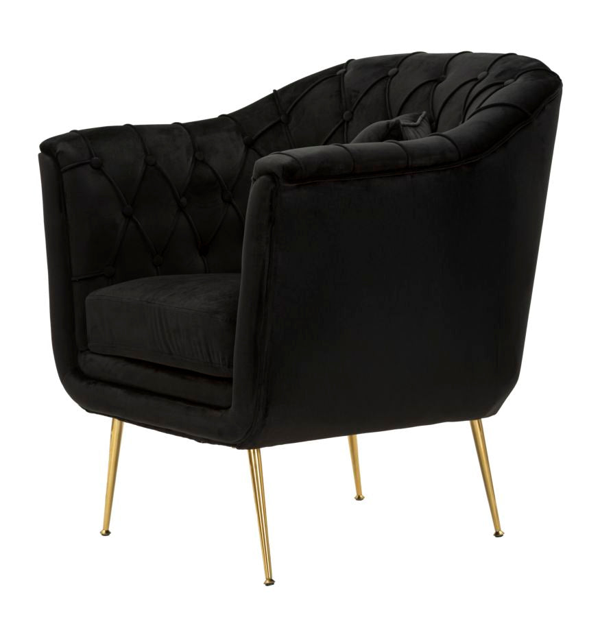 Budapest Fauteuil Zwart Met Kussen 91x88x83 cm