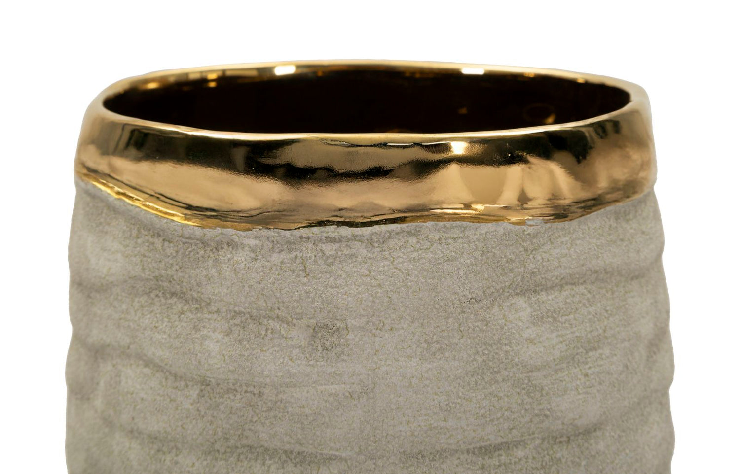 Lima Open Vaas Grijs/Goud 31.5x14x14 cm