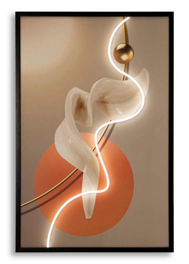 Canvas Schilderij Met LED Verlichting Abstract 120x80x4 cm