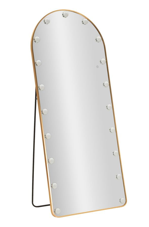 LED Staande Spiegel Hollywood Arc Goud 170x70x6 cm