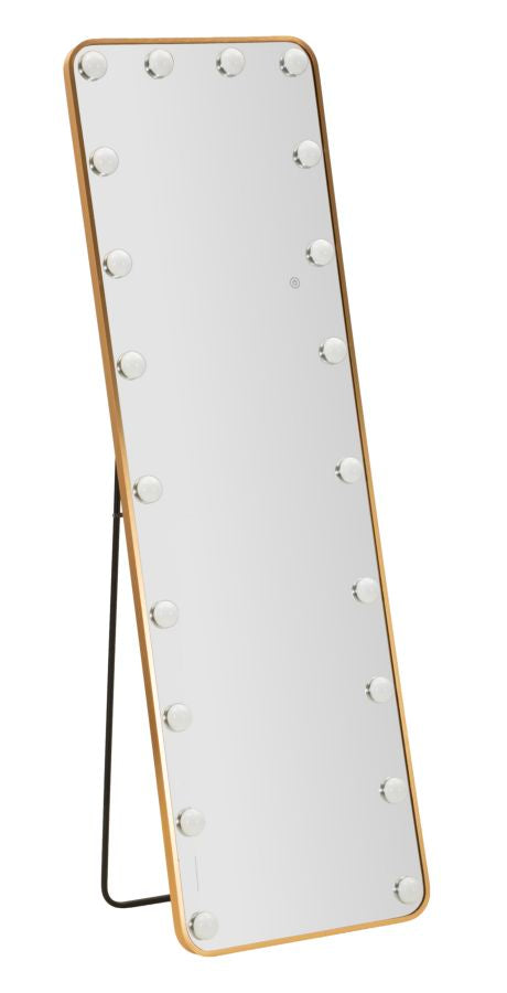 LED Vloerspiegel Hollywood Rechthoekig Goud 160x50x5 cm
