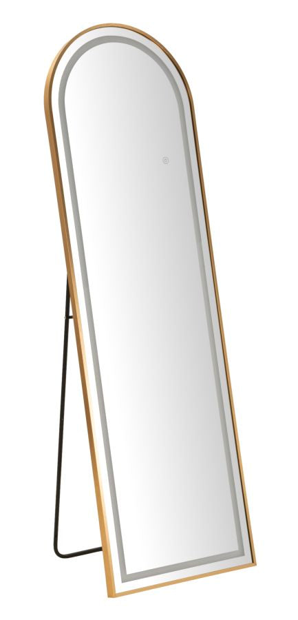 LED Vloerspiegel Simple Arc Goud 160x50x3 cm
