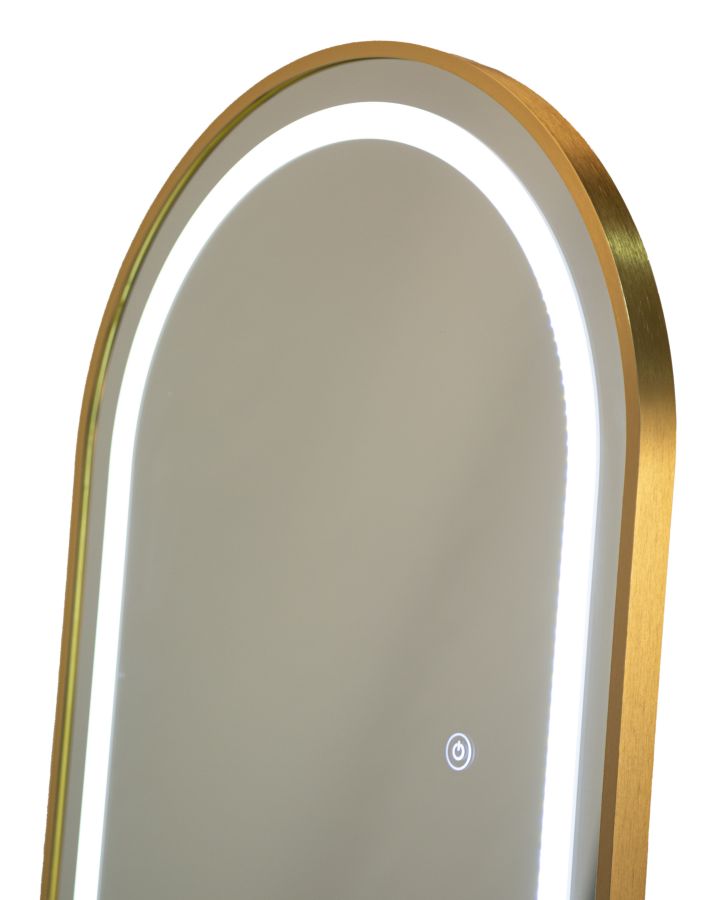 LED Vloerspiegel Simple Arc Goud 160x50x3 cm