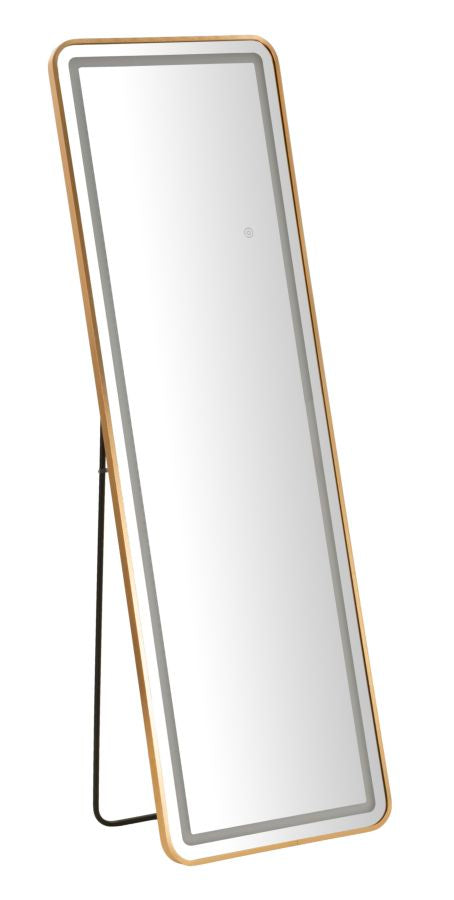 LED Vloerspiegel Modern Rechthoekig Goud 160x50x3 cm