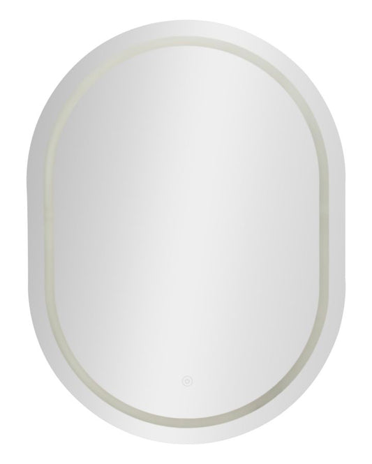 LED Wandspiegel Ovaal Zilver Met Driekleurig Licht 80x60x3.5 cm