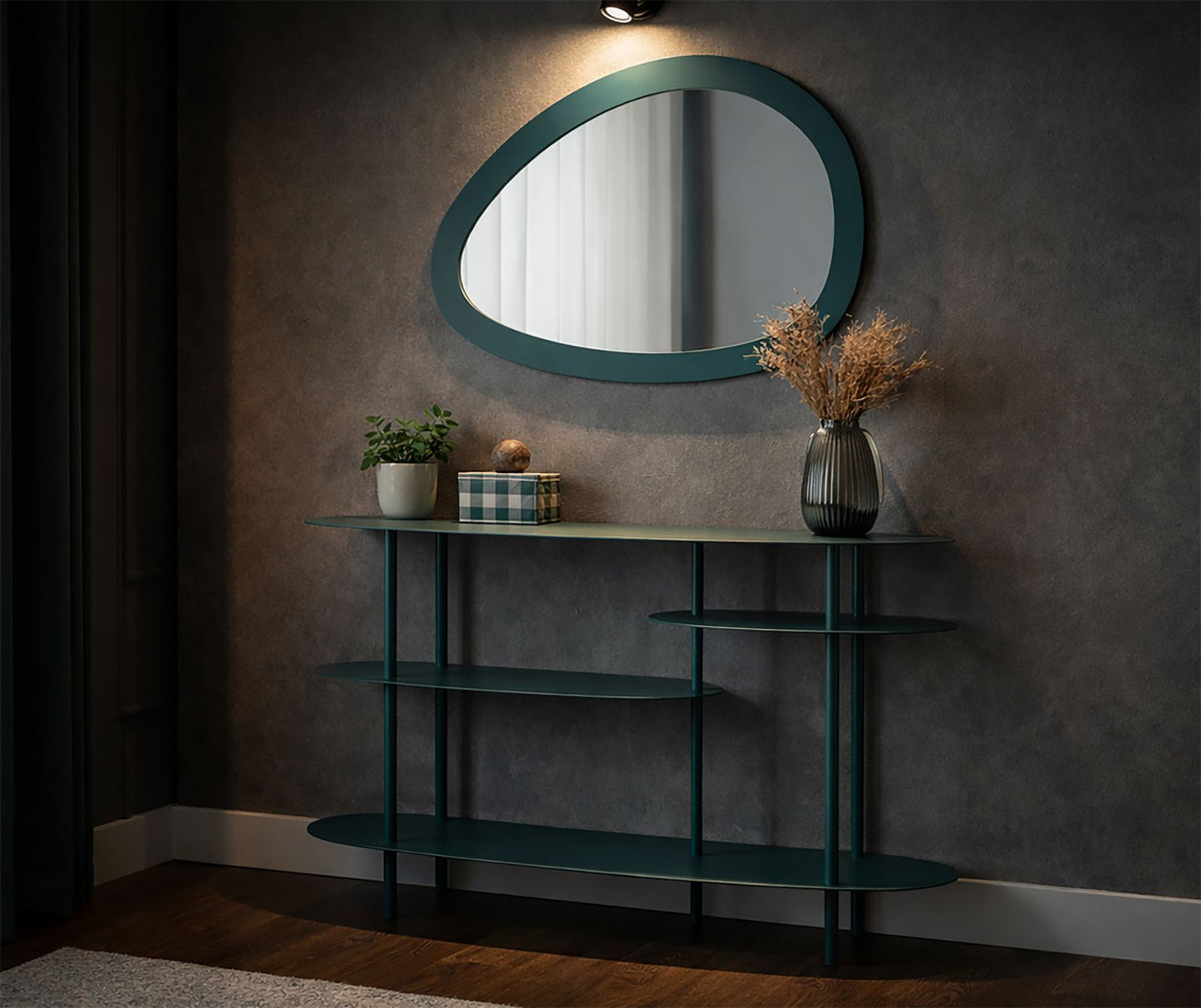 Wandspiegel Saturno Teal 48x71x1.5 cm