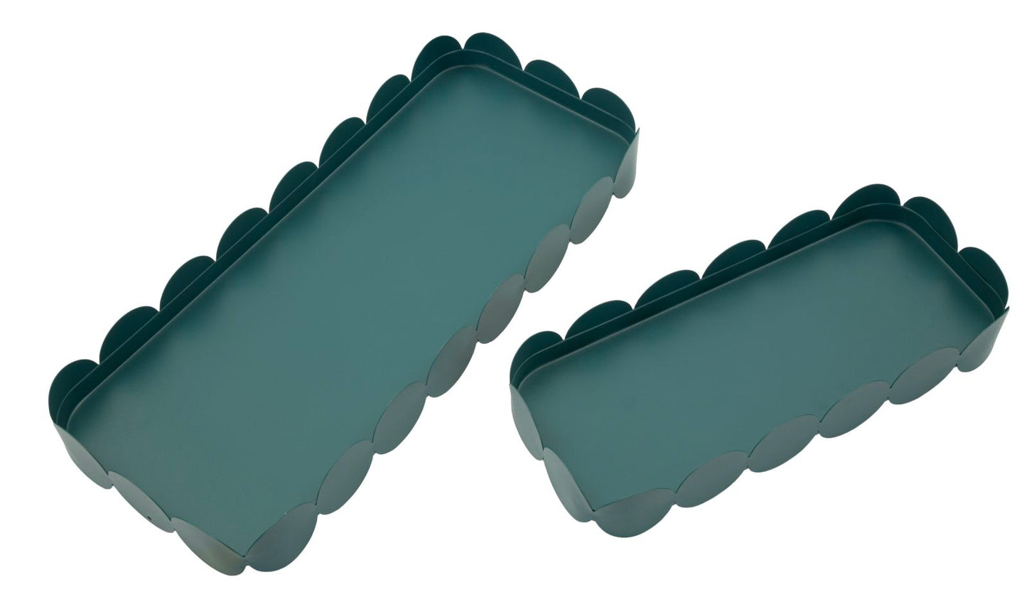 Saturn Dienblad Rechthoekig Teal Set 2 Stuks 4.5x40x16.5 cm
