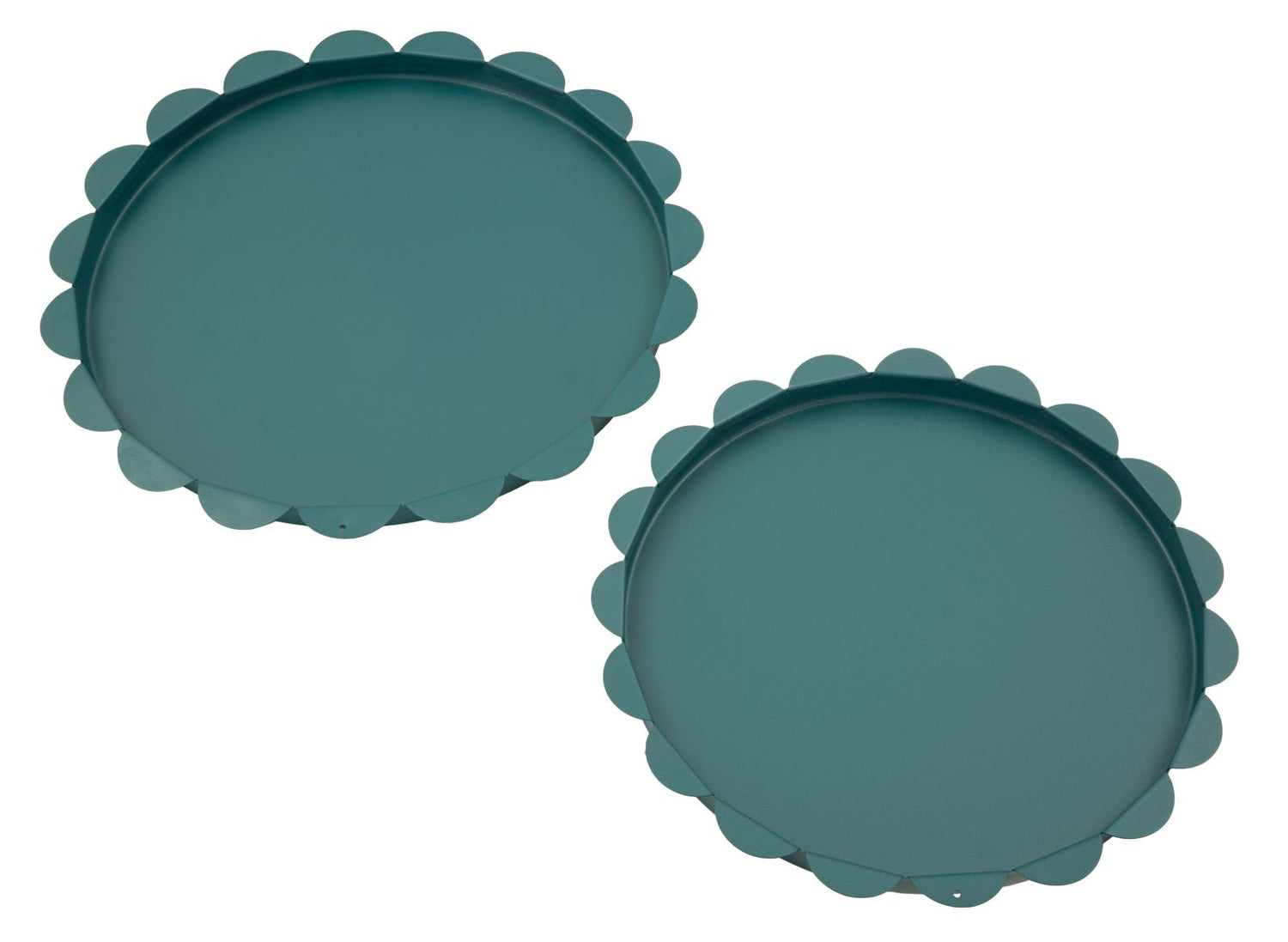 Saturn Dienblad Rond Petrol Set 2 Stuks 2x33x33 cm