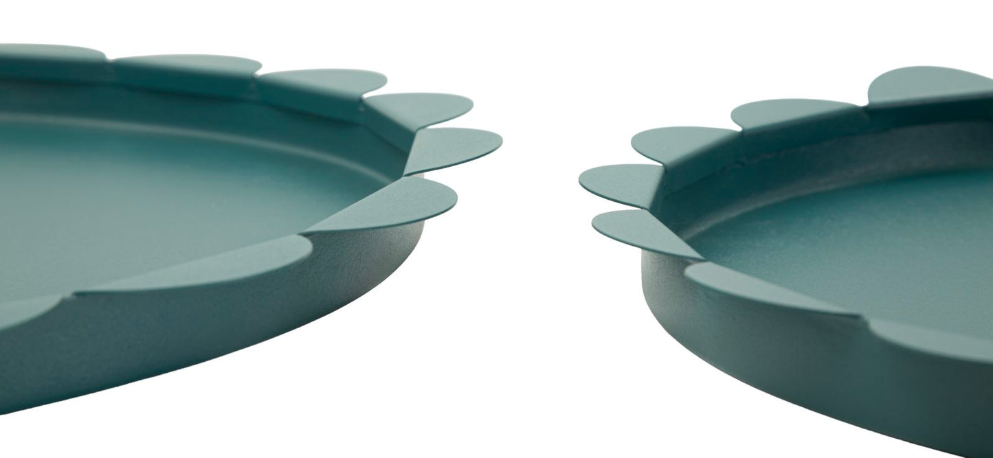 Saturn Dienblad Rond Petrol Set 2 Stuks 2x33x33 cm