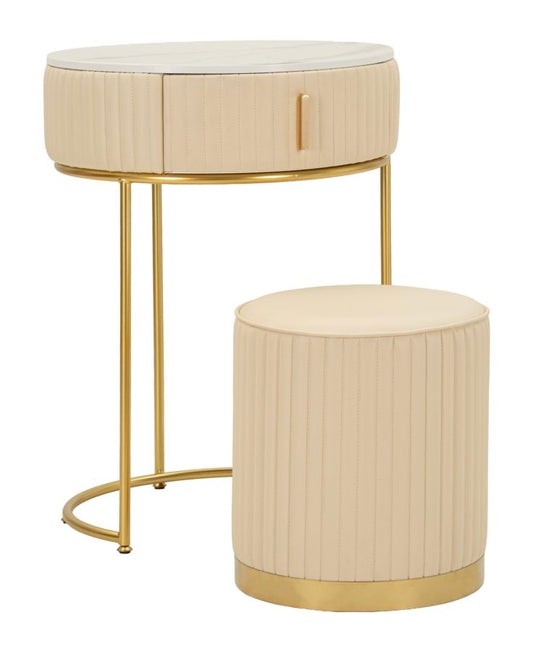 Nachtkastje/Kaptafel Met Pouf Pok - Modern 70x52x52 cm