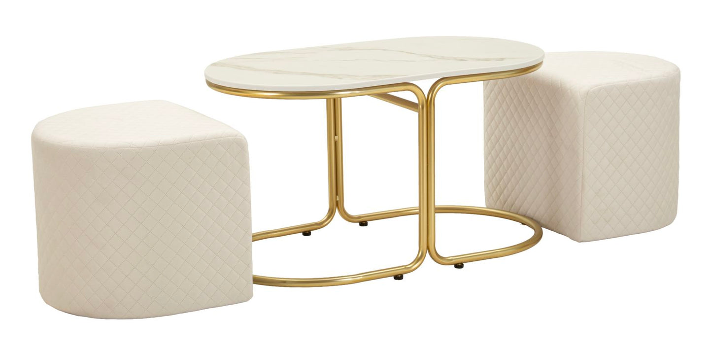 Relax Salontafel Met 2 Poeven 44x79x45 cm