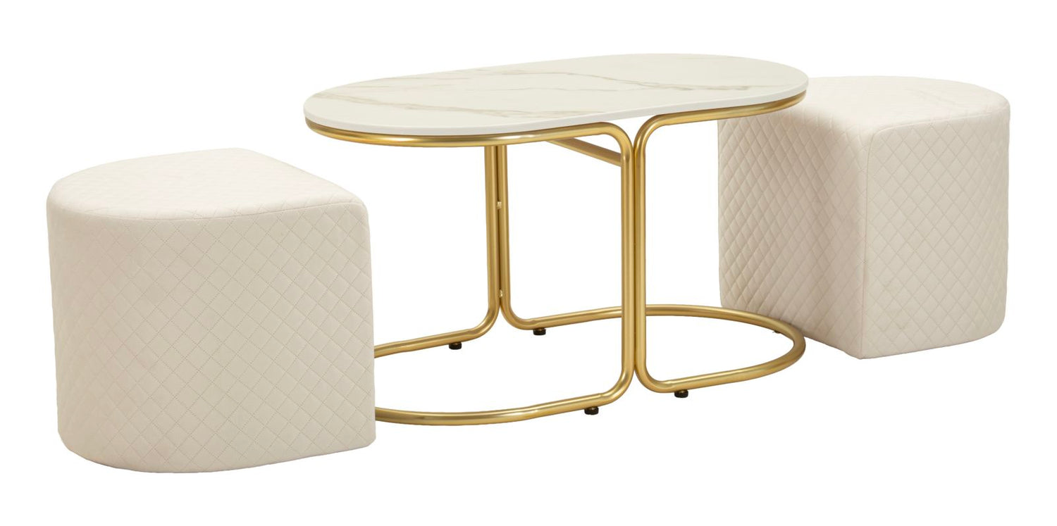 Relax Salontafel Met 2 Poeven 44x79x45 cm