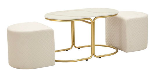 Relax Salontafel Met 2 Poeven 44x79x45 cm