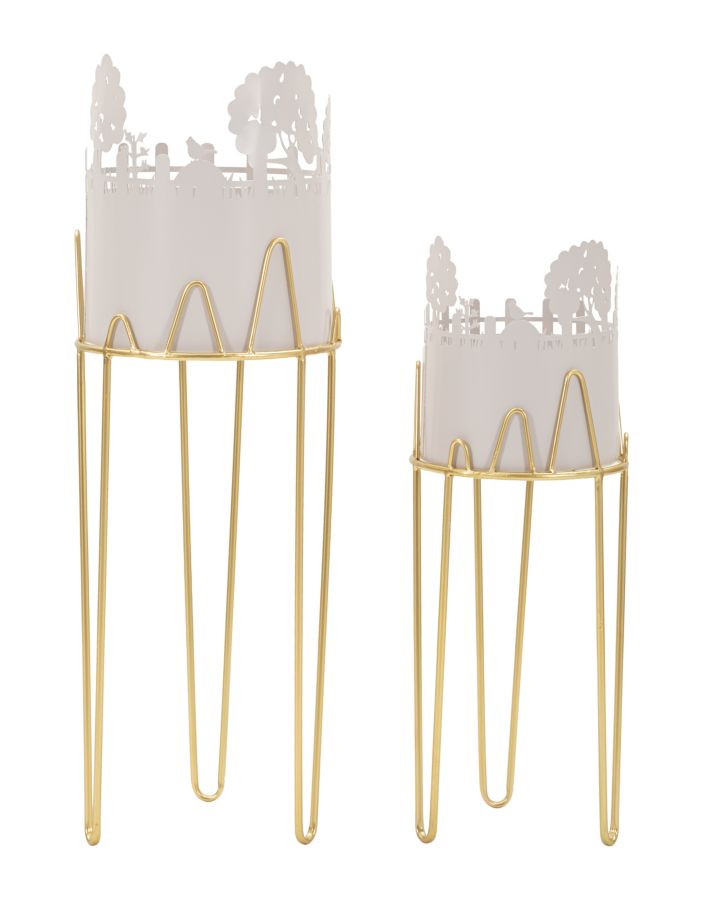 Tree Bloempot Houder Set 2 Stuks 79x27x27 cm