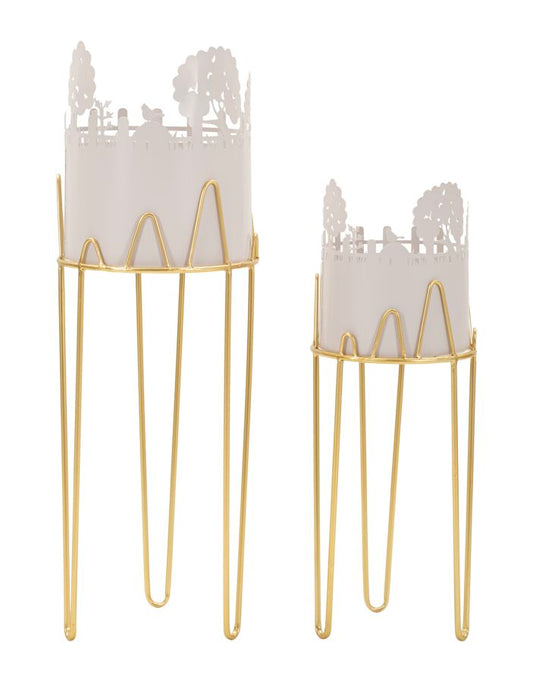 Tree Bloempot Houder Set 2 Stuks 79x27x27 cm