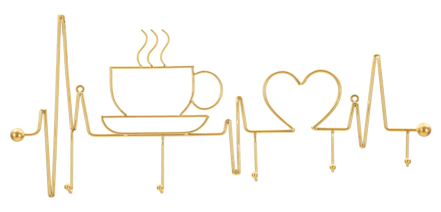 Breakfast Wall Hanger Gold 26.7x60x3.8 cm