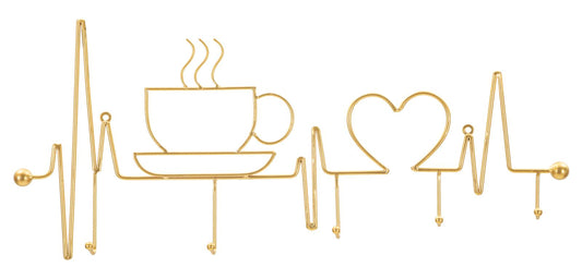 Breakfast Wall Hanger Gold 26.7x60x3.8 cm