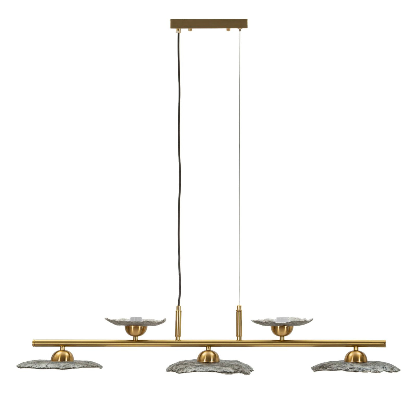 Emily Plafondlamp Met 5 Lichten Grijs Glas 18x100x24 cm