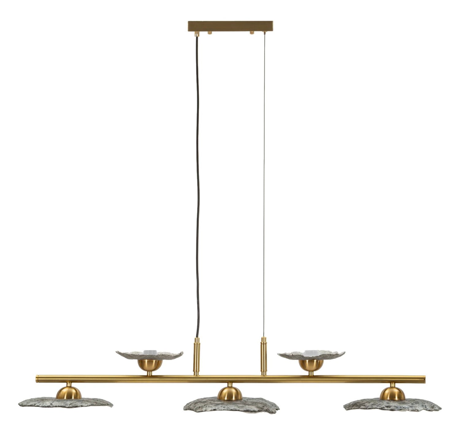 Emily Plafondlamp Met 5 Lichten Grijs Glas 18x100x24 cm