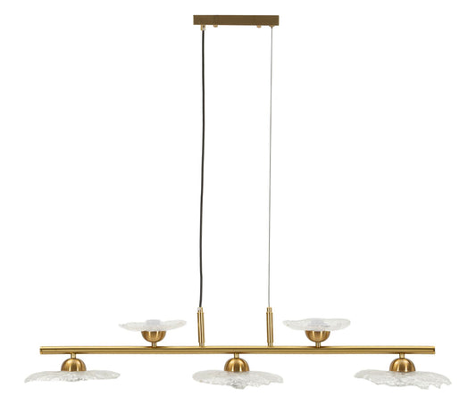 Emily Plafondlamp Met 5 Lichten Transparant Glas 24x100x18 cm