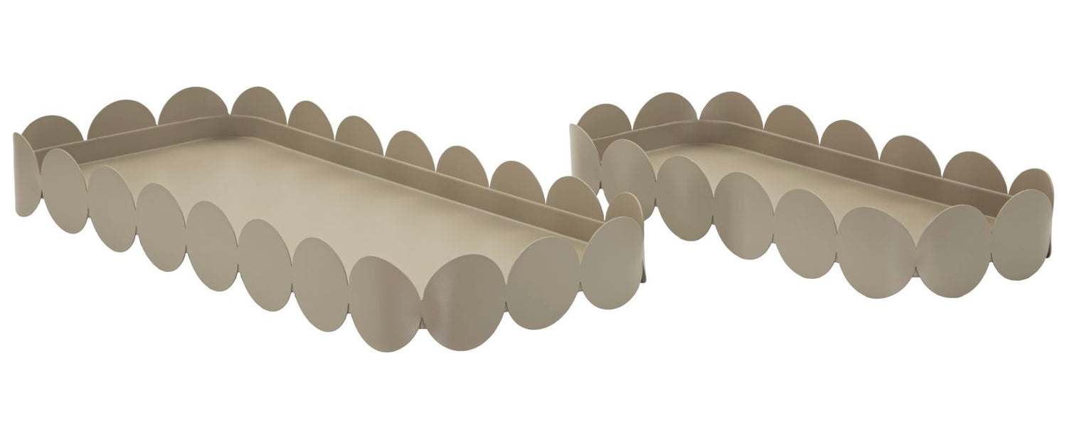Saturn Dienblad Rechthoekig Duifgrijs Set 2 Stuks 4.5x40x16.5 cm
