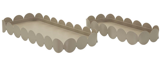 Saturn Dienblad Rechthoekig Duifgrijs Set 2 Stuks 4.5x40x16.5 cm