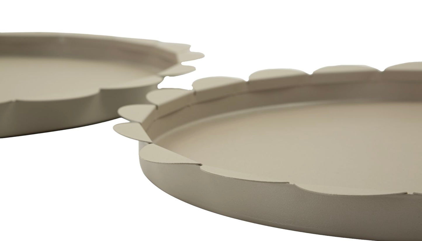 Saturn Schaal Rond Duifgrijs Set 2 Stuks 2x33x33 cm