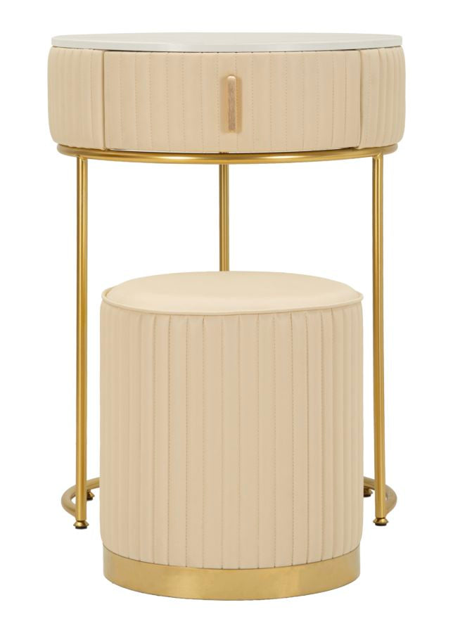Nachtkastje/Kaptafel Met Pouf Pok - Modern 70x52x52 cm