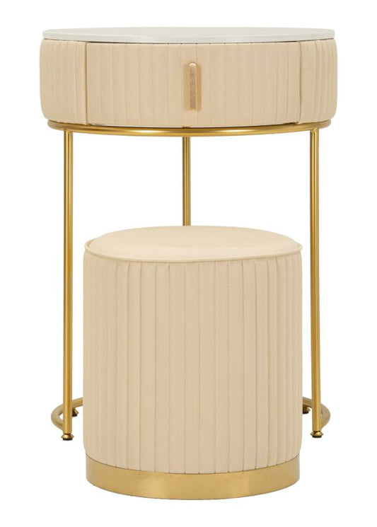 Nachtkastje/Kaptafel Met Pouf Pok - Modern 70x52x52 cm
