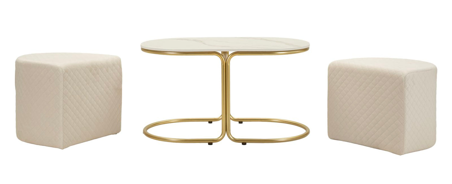 Relax Salontafel Met 2 Poeven 44x79x45 cm