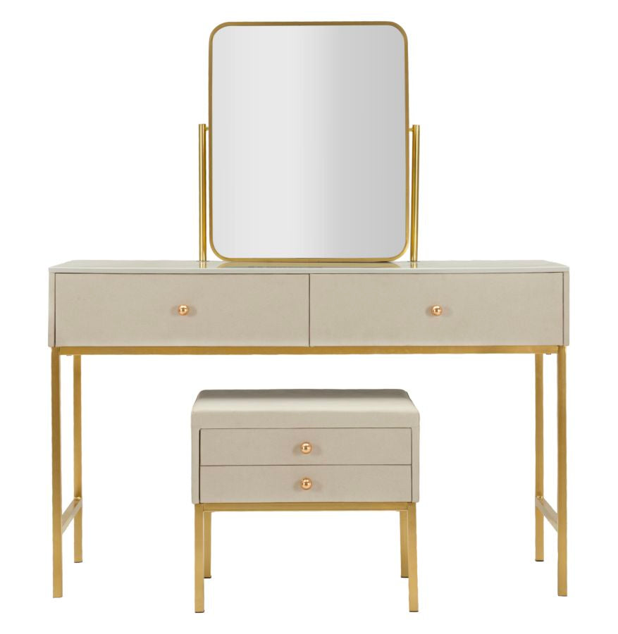 Luxe Kaptafel Met Spiegel En Kruk 75x120x45 cm