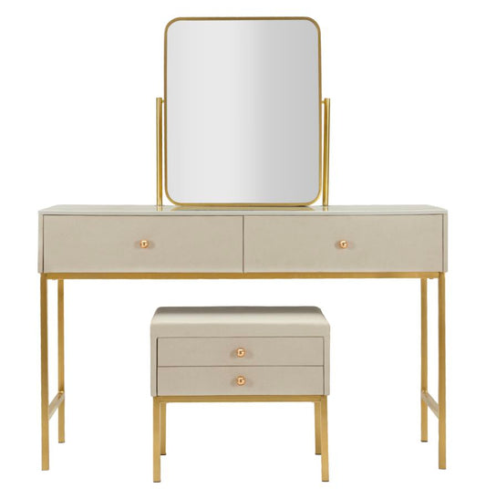 Luxe Kaptafel Met Spiegel En Kruk 75x120x45 cm