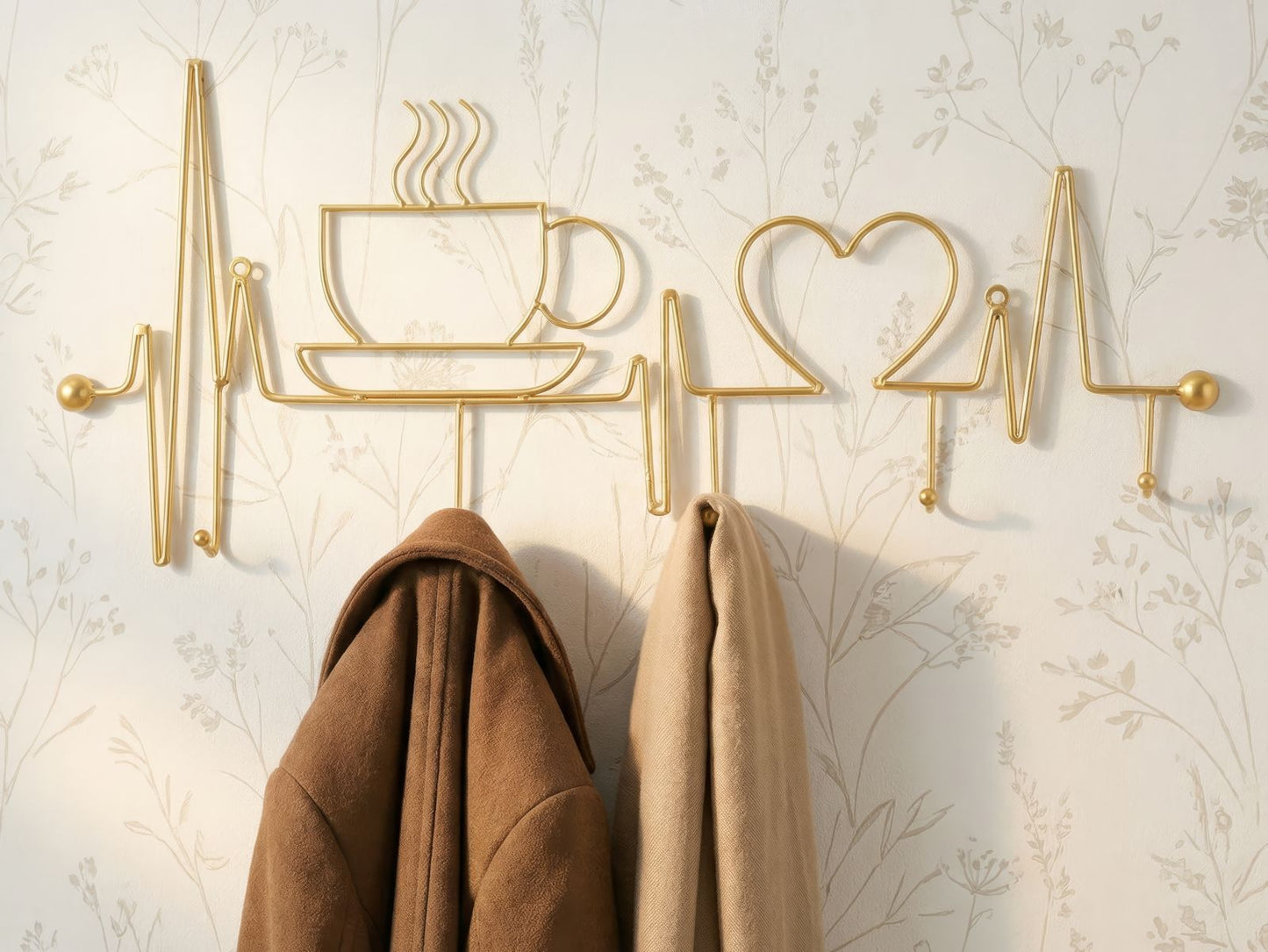 Breakfast Wall Hanger Gold 26.7x60x3.8 cm